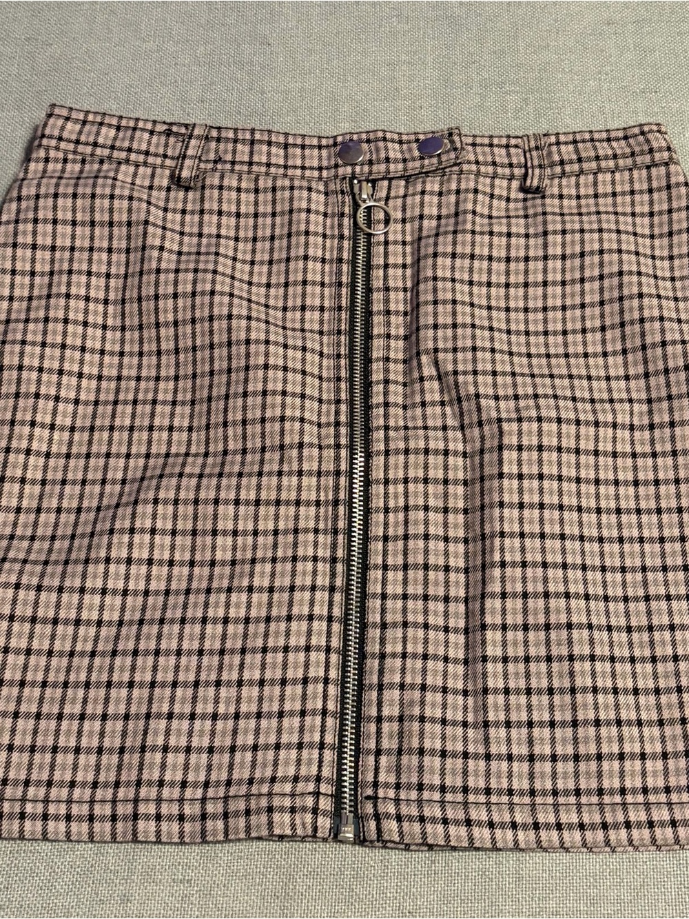 wild fable Pink Plaid Front-Zip Mini Skirt